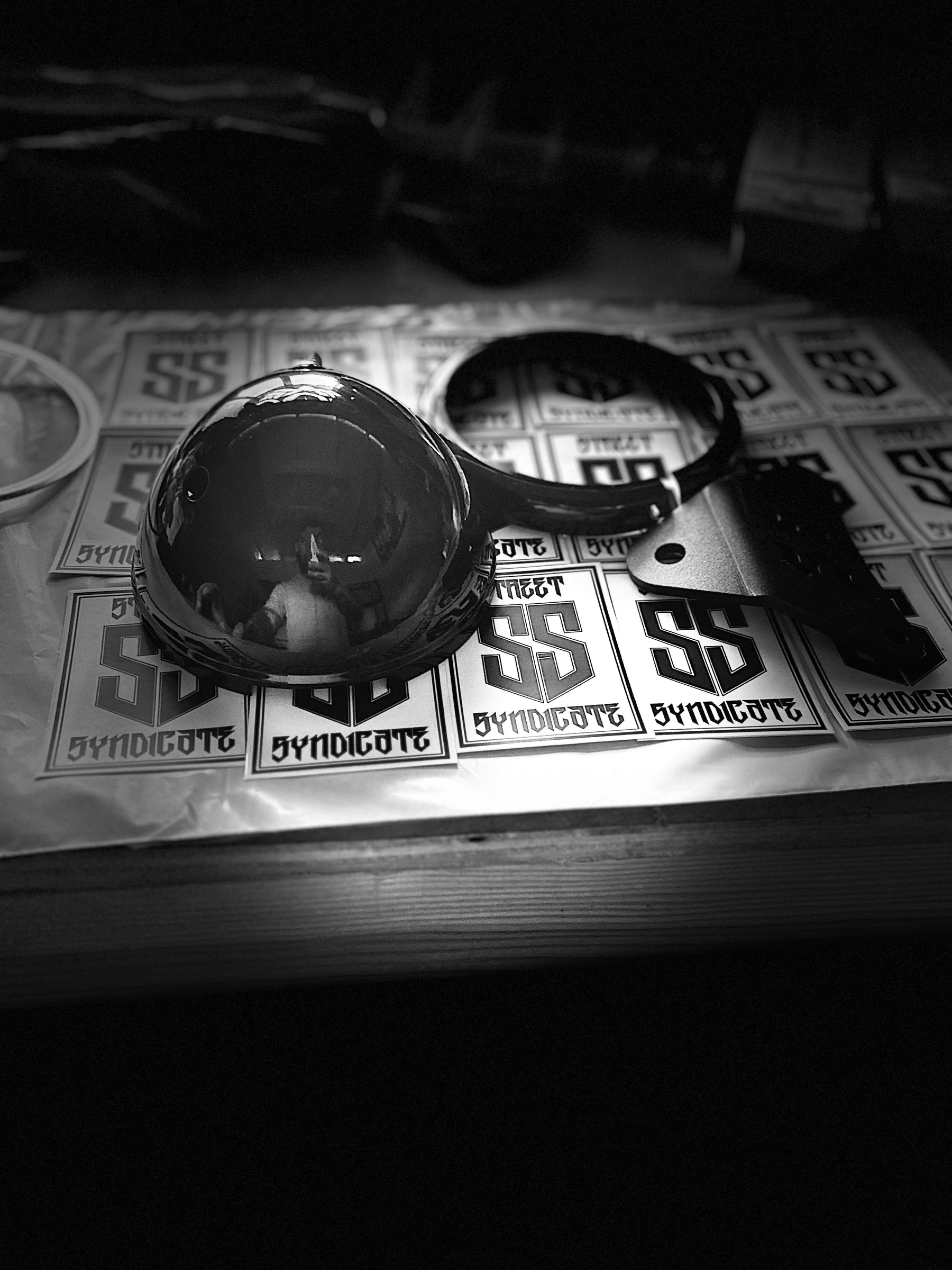 Street Syndicate Mfg Top-Mount Headlight Conversion Kit with 5-3/4" Headlight Bucket Headlight Mount Street Syndicate Mfg