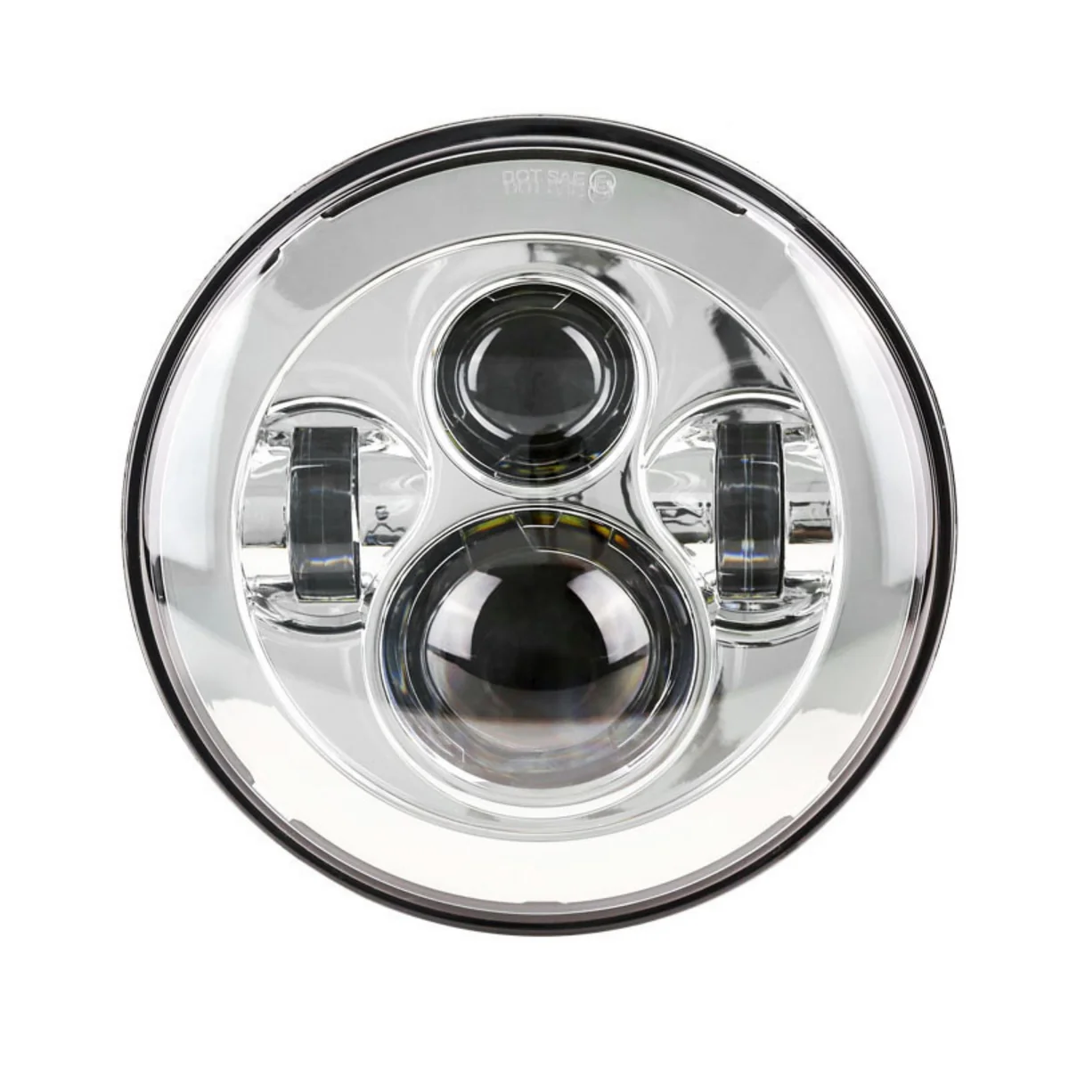 7'' Og Projector Led Headlight For Harley Davidson Original Garage Moto Chrome