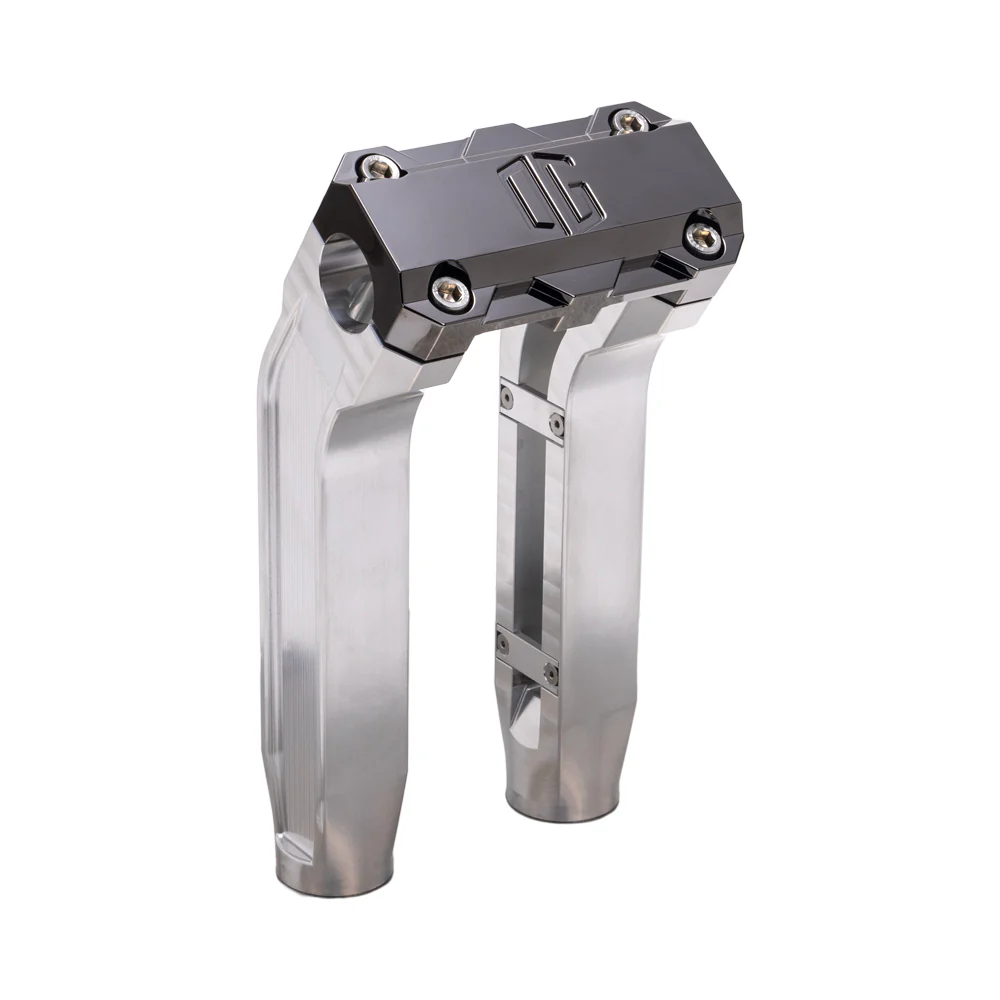 OG 8.5" Pull Back Risers Risers Original Garage Moto Standard OG Top Clamp Aluminium Finish Black Chrome
