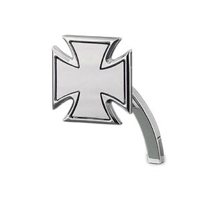 Maltese Cross Left Mirror, Polished Mirrors Kustom Tech