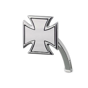 Maltese Cross Left Mirror, Polished Mirrors Kustom Tech