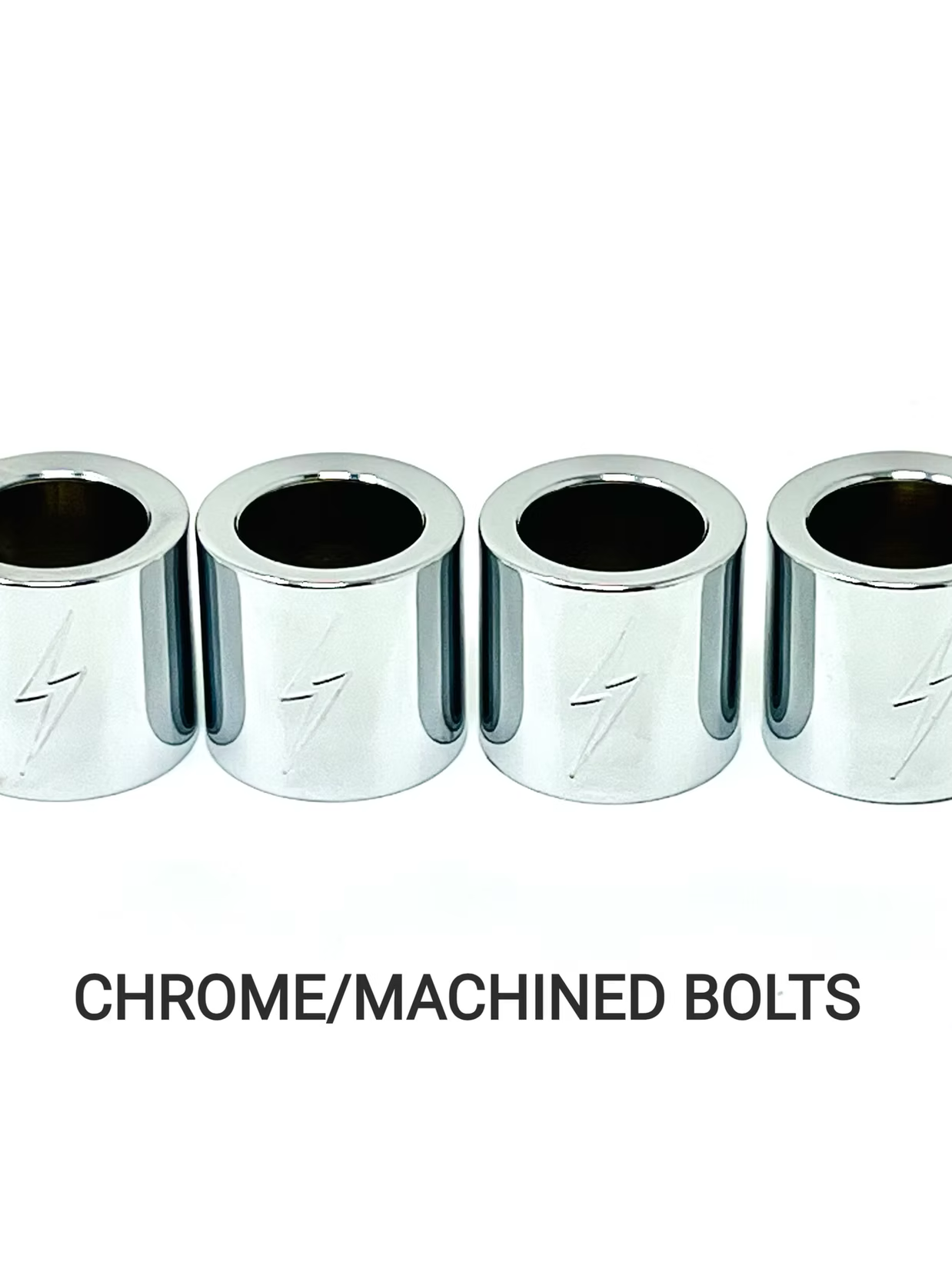 Lightning Bolt Pushrod Spring Covers, Chrome / Machined Bolts Pushrod Covers Death Metal Racing