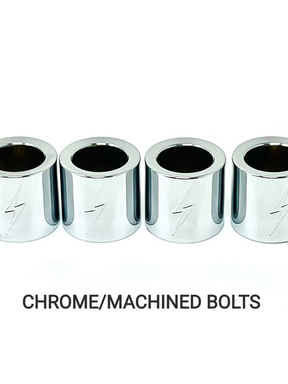 Lightning Bolt Pushrod Spring Covers, Chrome / Machined Bolts Pushrod Covers Death Metal Racing