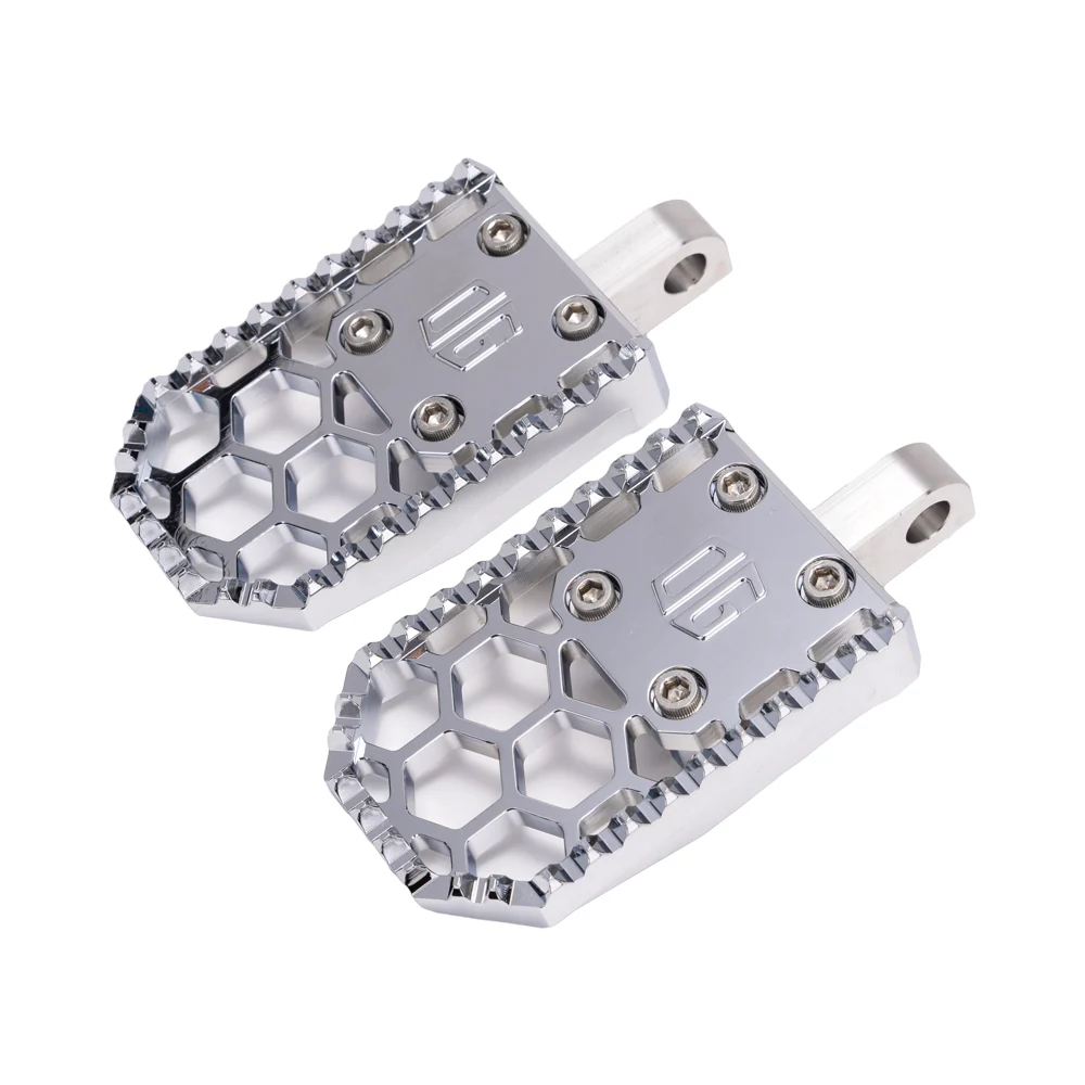 OG HoneyComp V3 Foot Pegs - Indians Foot Pegs Original Garage Moto Chrome Scout/Chief Front