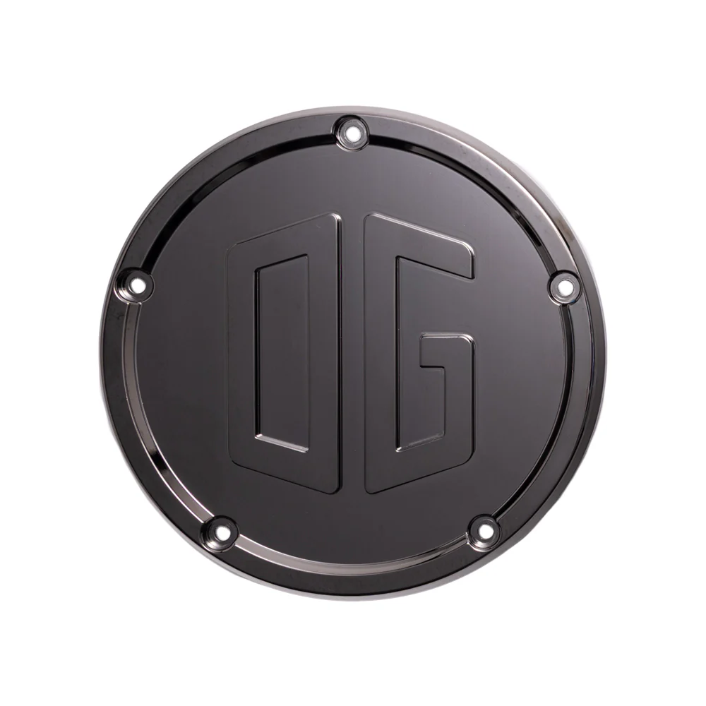 OG Derby Cover - 18+ Softail Derby Cover Original Garage Moto Black Chrome