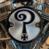 BK/NY Air Cleaner Cover, Gloss Black & Aluminum - S&S Stealth air cleaner kit Air Cleaner Cover Indian Larry Motorcycles