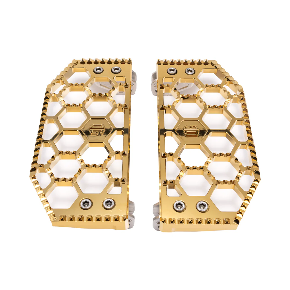 OG HoneyComp V3 Floorboards - Indian Bagger Floorboards Original Garage Moto Gold Plating