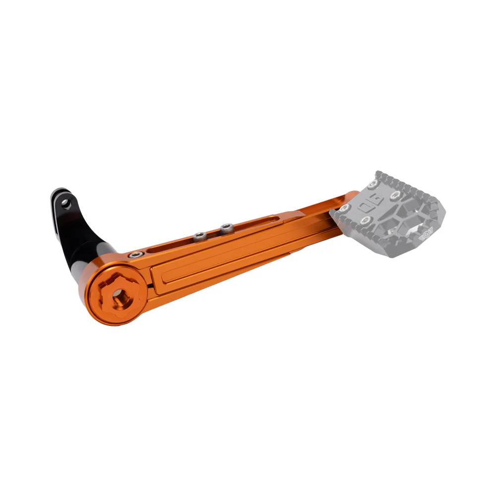 OG Adjustable Brake Arm V2 - Touring Brake Arm Original Garage Moto 2014 to Present Short: 5.75”- 7.00” Orange