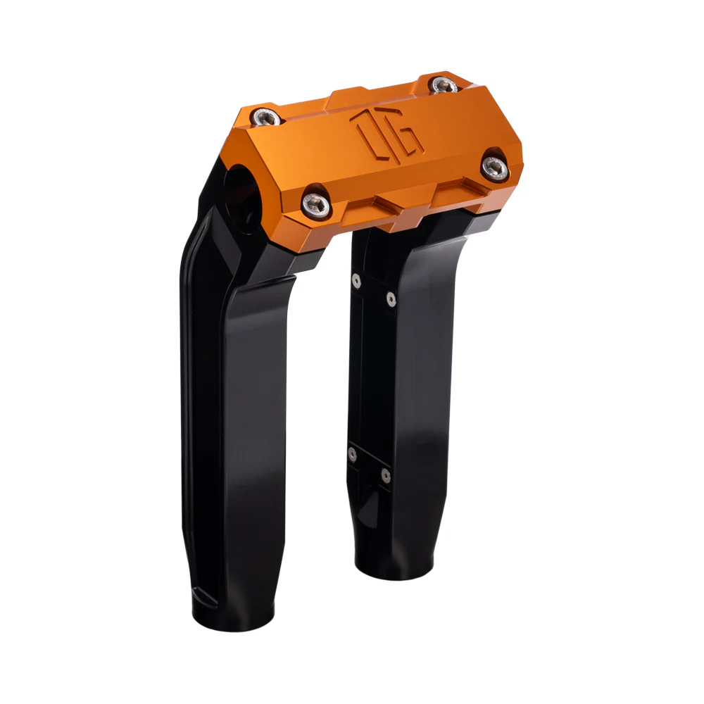 OG 8.5" Pull Back Risers Risers Original Garage Moto Standard OG Top Clamp Black Orange