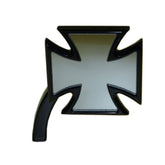 Maltese Cross Right Mirror, Black Mirrors Kustom Tech