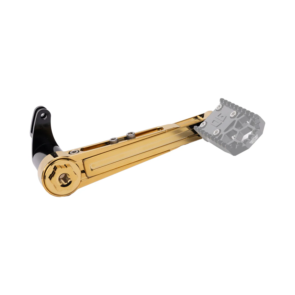 OG Adjustable Brake Arm V2 - Touring Brake Arm Original Garage Moto 2014 to Present Short: 5.75”- 7.00” Gold Plating
