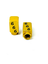 Long DMR 666 Valve Stem Caps, OG Gold Valve Stem Caps Death Metal Racing