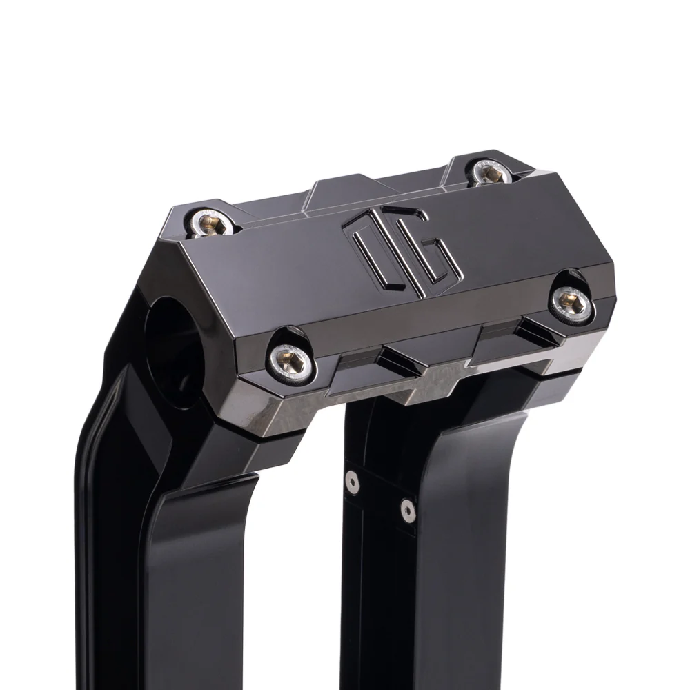 OG 2" Straight Risers Risers Original Garage Moto Standard OG Top Clamp Black Black Chrome