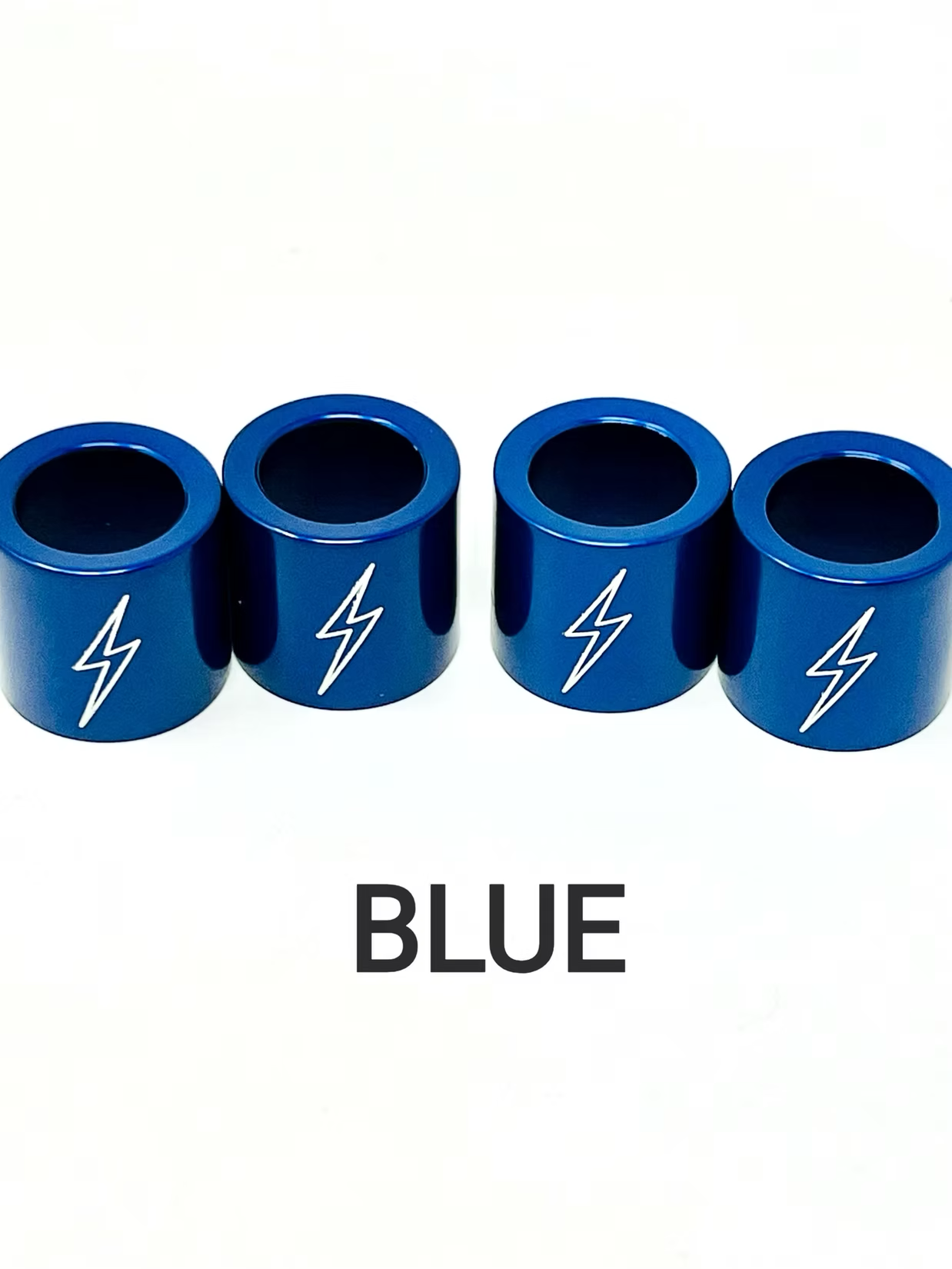 Lightning Bolt Pushrod Spring Covers, Blue Anodized Pushrod Covers Death Metal Racing