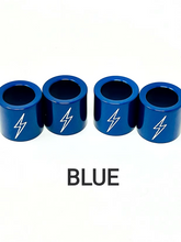 Lightning Bolt Pushrod Spring Covers, Blue Anodized Pushrod Covers Death Metal Racing