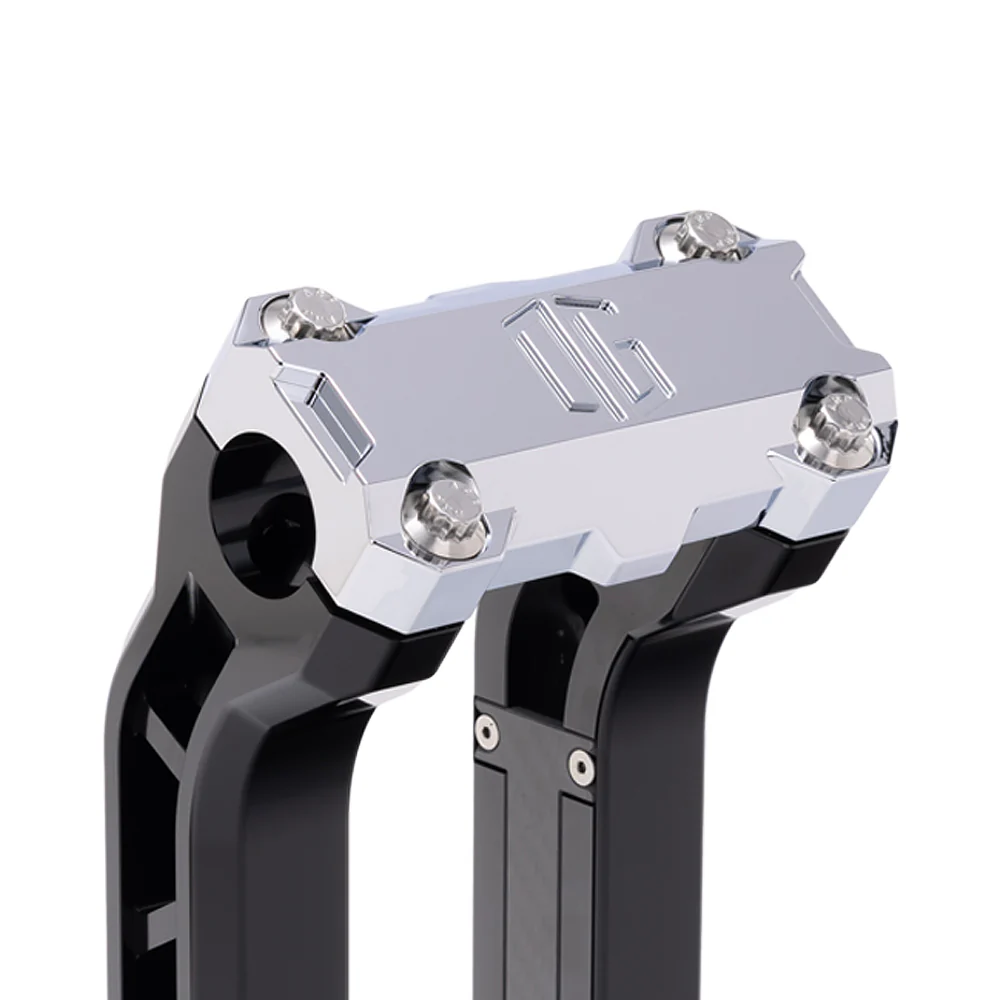 Og Performance 6.5" Pull Back Risers Original Garage Moto OG Performance Top Clamp Black Chrome