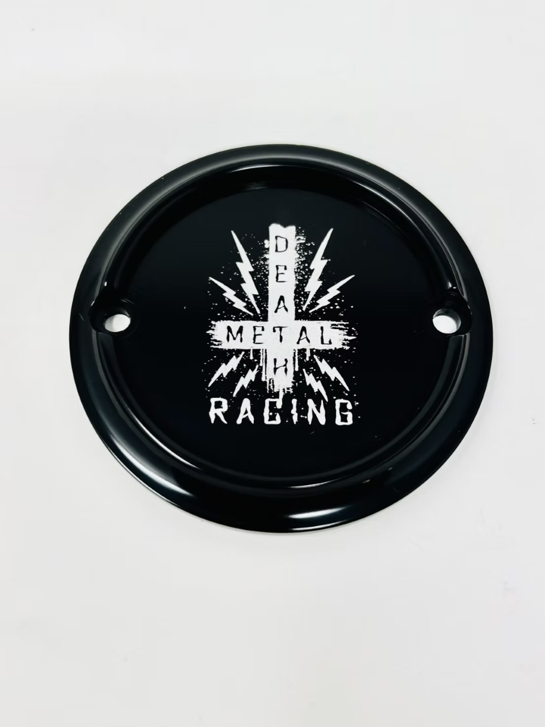 2 Holes Ignition Cover Cross, Black - Milwaukee 8 Timing Cover Death Metal Racing