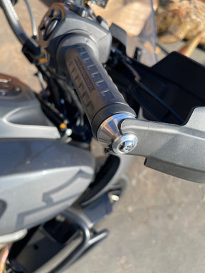Handlebar End Adapter For OEM Handguard, Black Anodized Aluminum - Pan America Handguard Bung King
