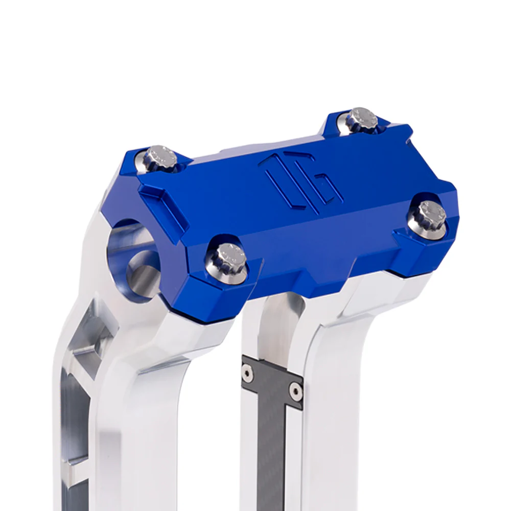 Og Performance 10.5" Pull Back Risers Original Garage Moto OG Performance Top Clamp Aluminium Finish Blue