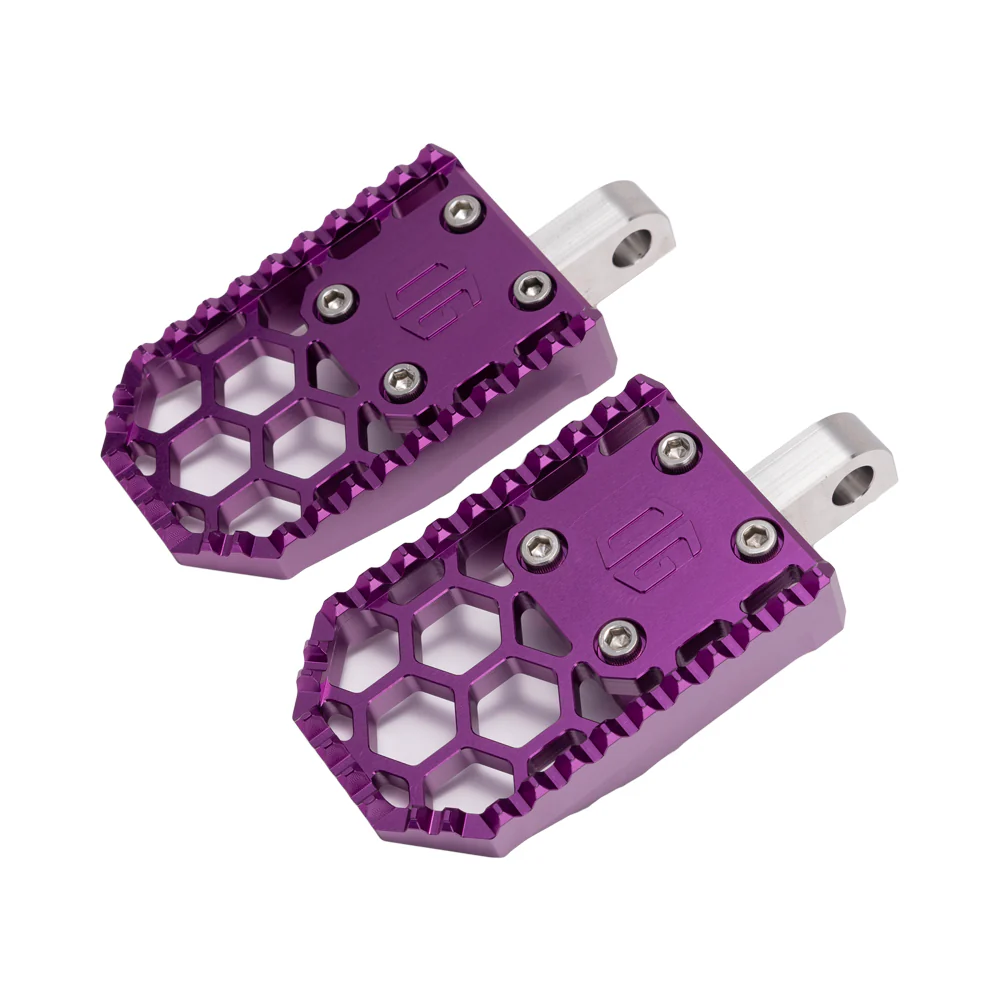 OG HoneyComp V3 Foot Pegs Foot Pegs Original Garage Moto Purple Dyna/FXR/XL & Bagger Passenger