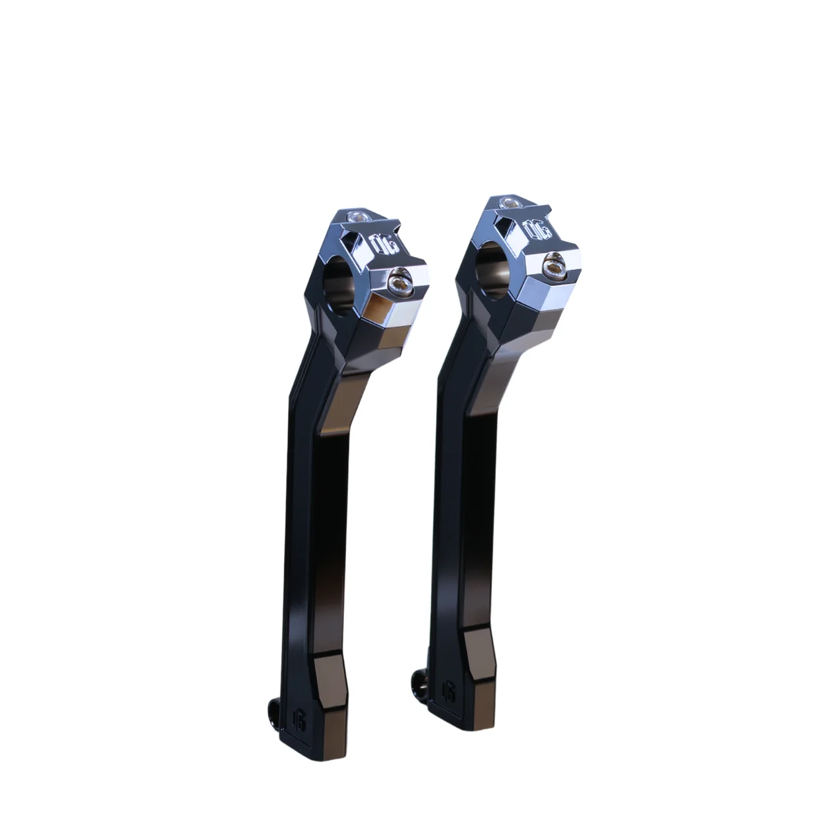 OG 9.5" Pull Back Risers - Pan America Risers Original Garage Moto Black Chrome