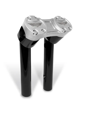 /// DISCONTINUED /// 8" Clubstyle PullBack Riser With 1" Clamping Area, Black & Silver Risers Heinz Bikes