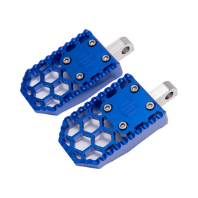 OG HoneyComp V3 Foot Pegs - Indians Foot Pegs Original Garage Moto Blue Scout/Chief Front