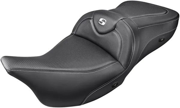 Heated Roadsofa CF Without Driver's Backrest Seat - 99-07 FLHR & 06-07 FLHX (Except FLHRS) Seat Saddlemen
