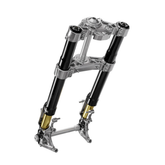 KR8 Inverted Front End Kit, Machine Components & Black Forks - 08-13 Touring (1" Stem) Inverted Front End Kraus Motor Co.