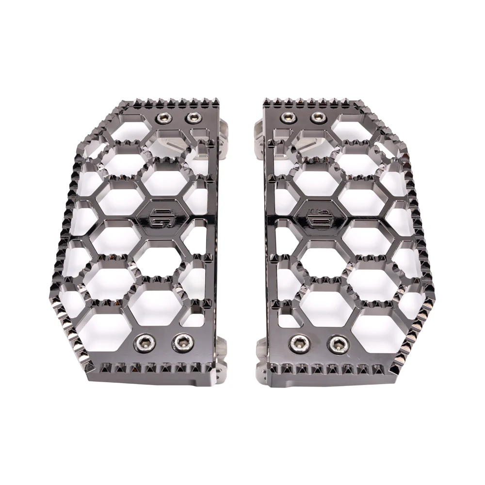OG HoneyComp V3 Floorboards - Indian Bagger Floorboards Original Garage Moto Black Chrome