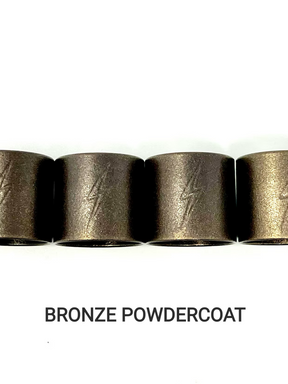 Lightning Bolt Pushrod Spring Covers, Bronze Powdercoat Pushrod Covers Death Metal Racing