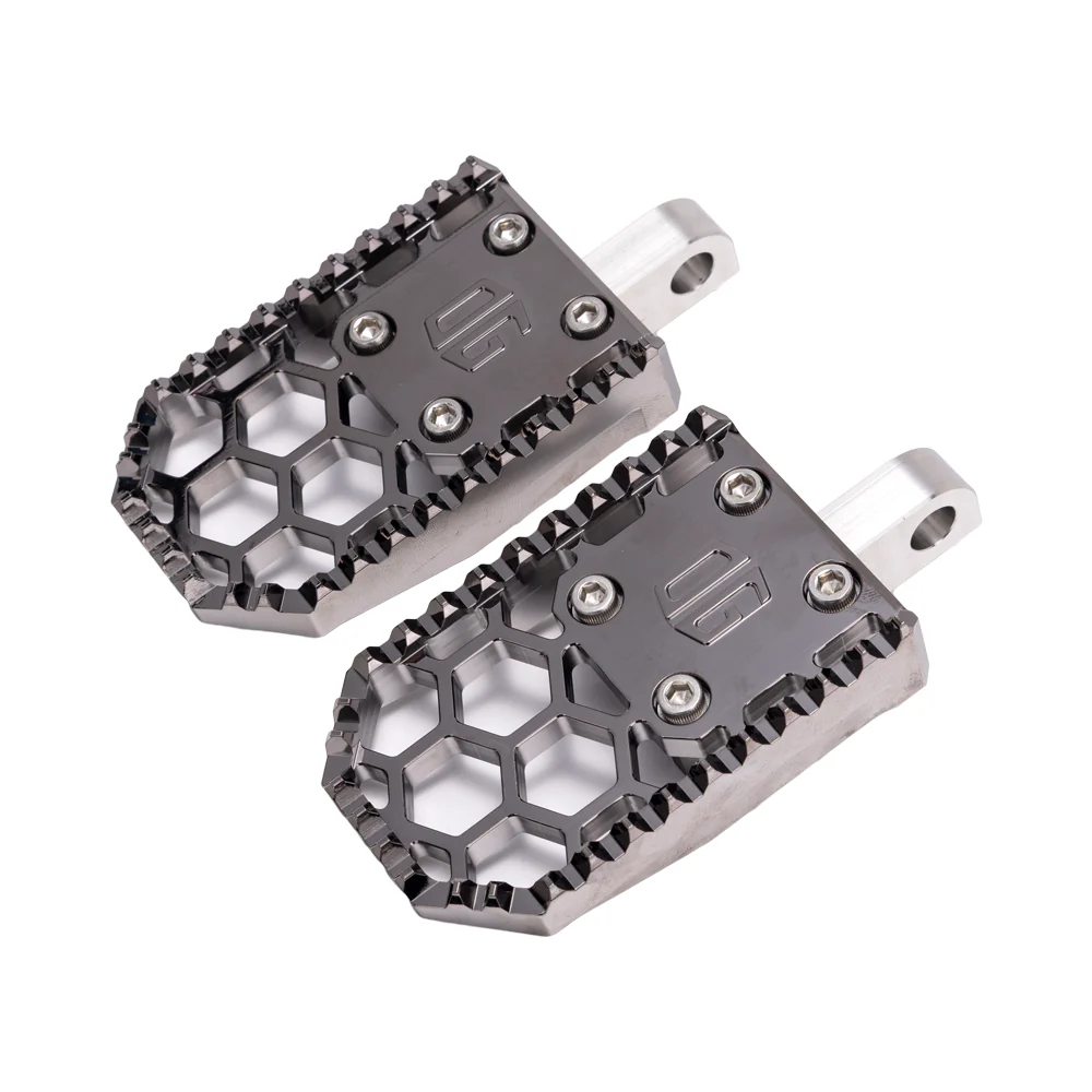 OG HoneyComp V3 Foot Pegs Foot Pegs Original Garage Moto Black Chrome Dyna/FXR/XL & Bagger Passenger