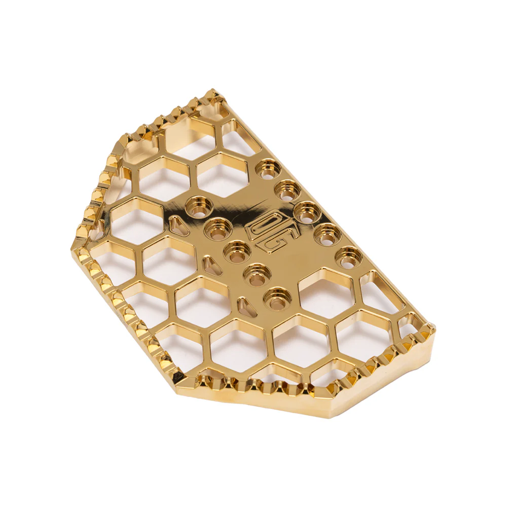 OG HoneyComp V3 Mini Floorboards Replacement Gripper Floorboards Original Garage Moto Gold Plating