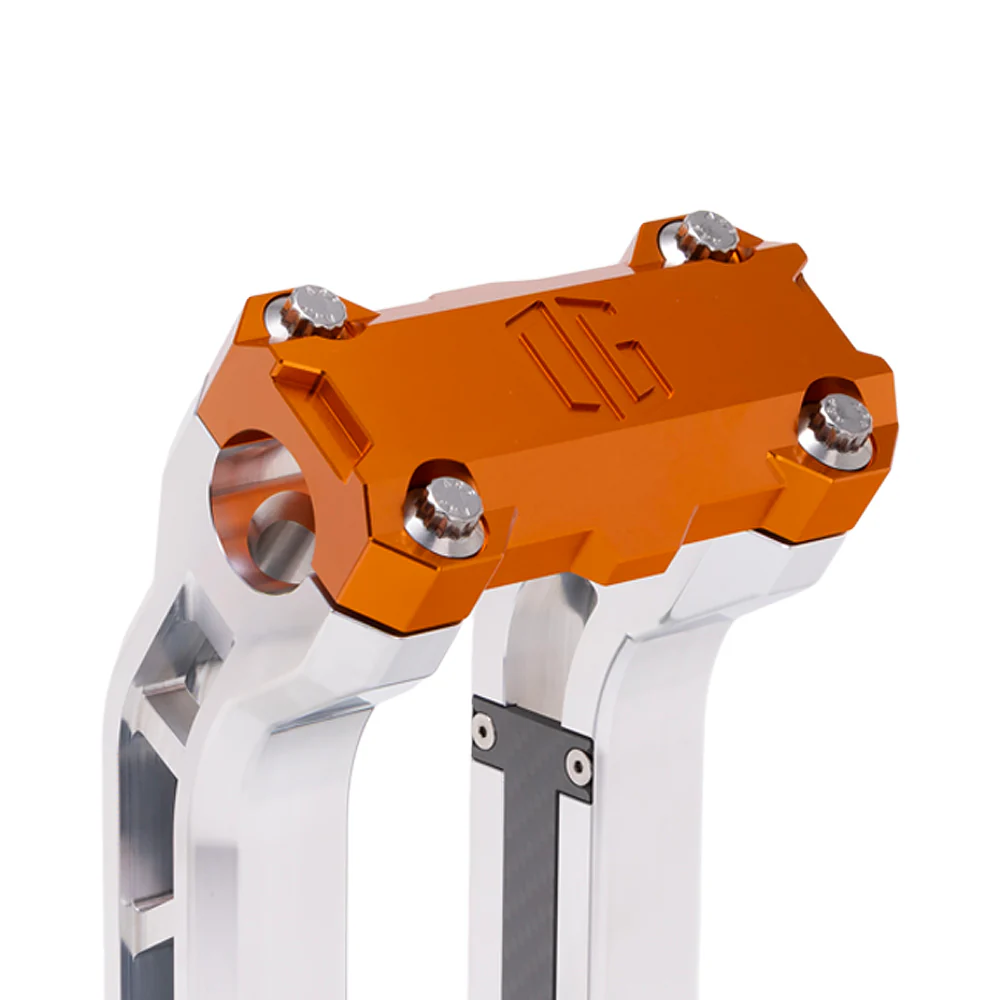 Og Performance 6.5" Pull Back Risers Original Garage Moto OG Performance Top Clamp Aluminium Finish Orange