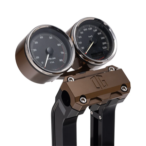OG Dual Billet Gauge Pods Gauge Mount Original Garage Moto Bronze Rear mount