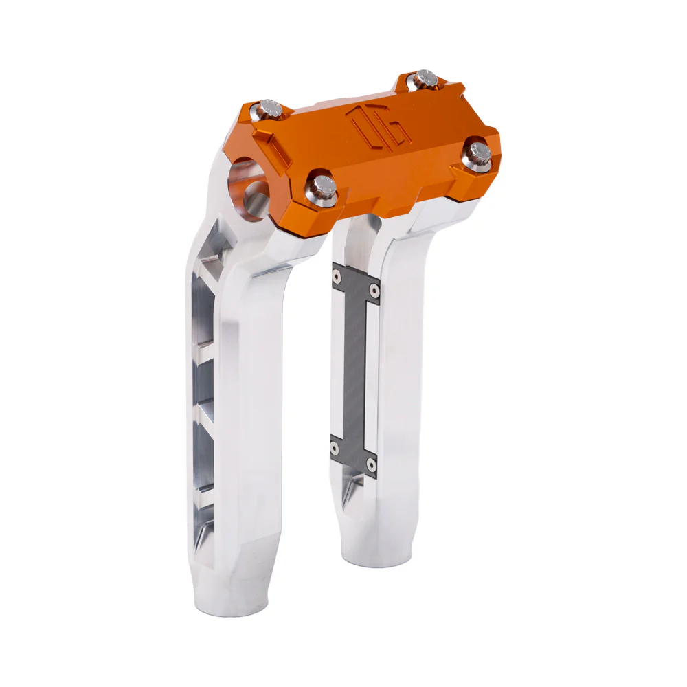 OG Performance 8.5" Pull Back Risers Risers Original Garage Moto OG Performance Top Clamp Aluminium Finish Orange