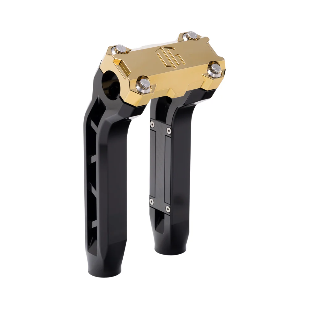 OG Performance 8.5" Pull Back Risers Risers Original Garage Moto OG Performance Top Clamp Black Gold Plating