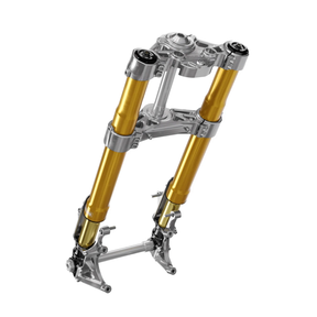 +2" KR8 Inverted Front End Kit, Machine Components & Gold Forks - 08-13 Touring (1" Stem) Inverted Front End Kraus Motor Co.