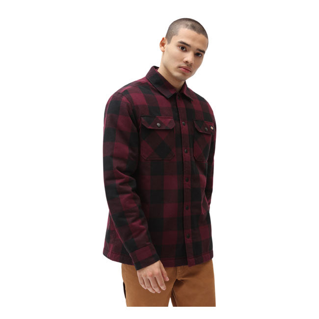 Lined Sacramento Shirt, Maroon Shirt Dickies