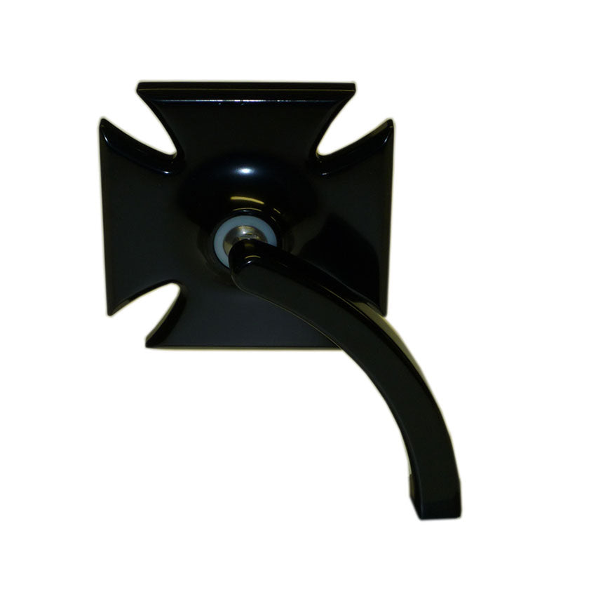 Maltese Cross Right Mirror, Black Mirrors Kustom Tech