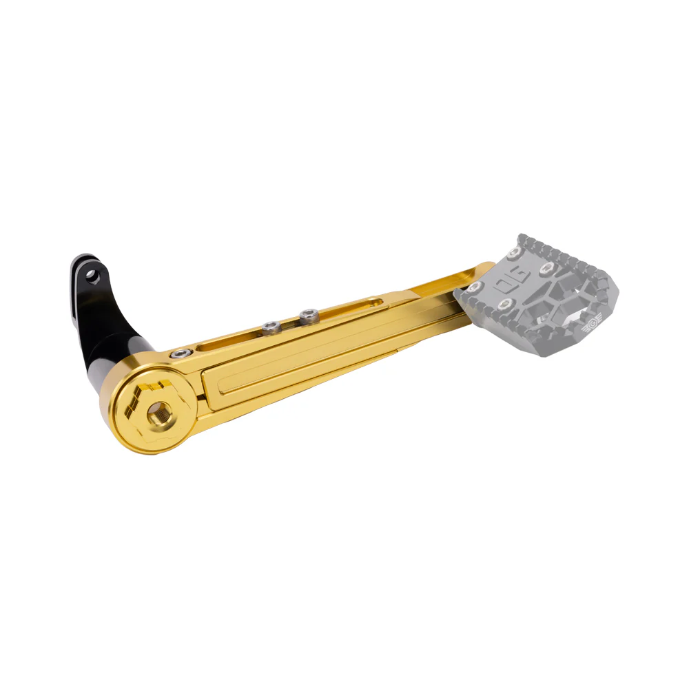 OG Adjustable Brake Arm V2 - Touring Brake Arm Original Garage Moto 2014 to Present Short: 5.75”- 7.00” Gold