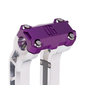 Og Performance 6.5" Pull Back Risers Original Garage Moto OG Performance Top Clamp Aluminium Finish Purple
