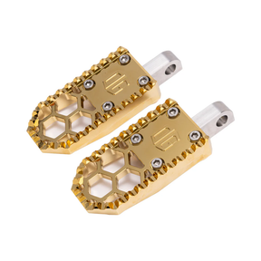 OG HoneyComp V3 Mini Foot Pegs Foot Pegs Original Garage Moto Gold Plating Dyna/FXR/XL & Bagger Passenger