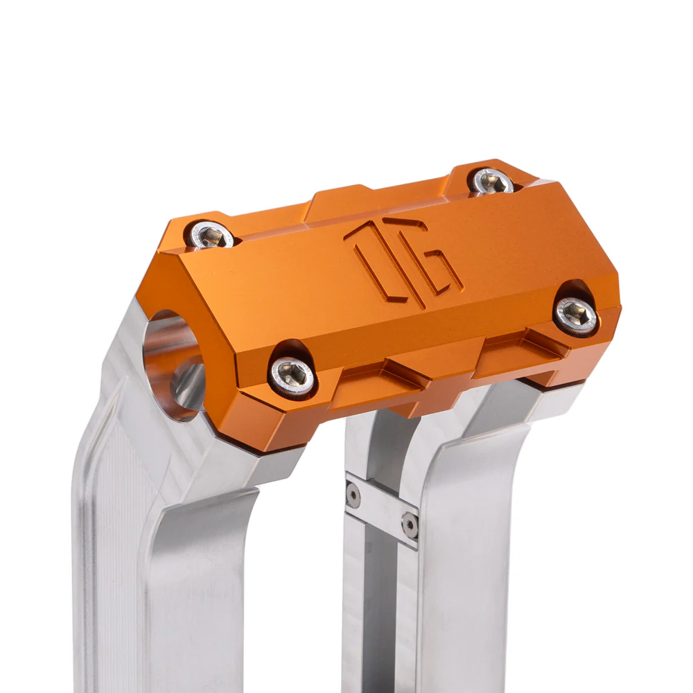 OG 2" Straight Risers Risers Original Garage Moto Standard OG Top Clamp Aluminium Finish Orange