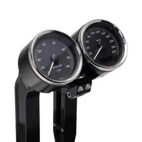 OG Dual Billet Gauge Pods Gauge Mount Original Garage Moto Black Front mount