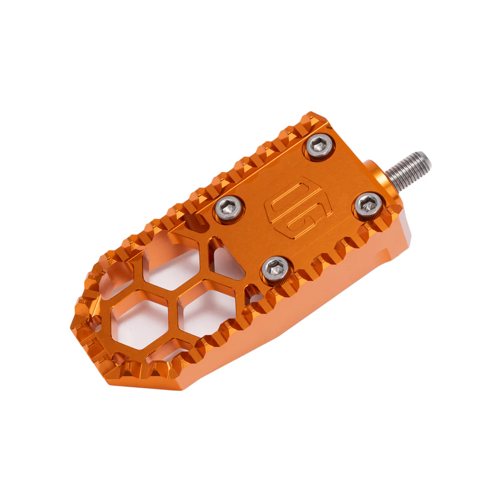 OG HoneyComp V3 Mini Brake Pedal Gripper kit for Adjustable Brake Arm Brake Pedal Original Garage Moto Orange