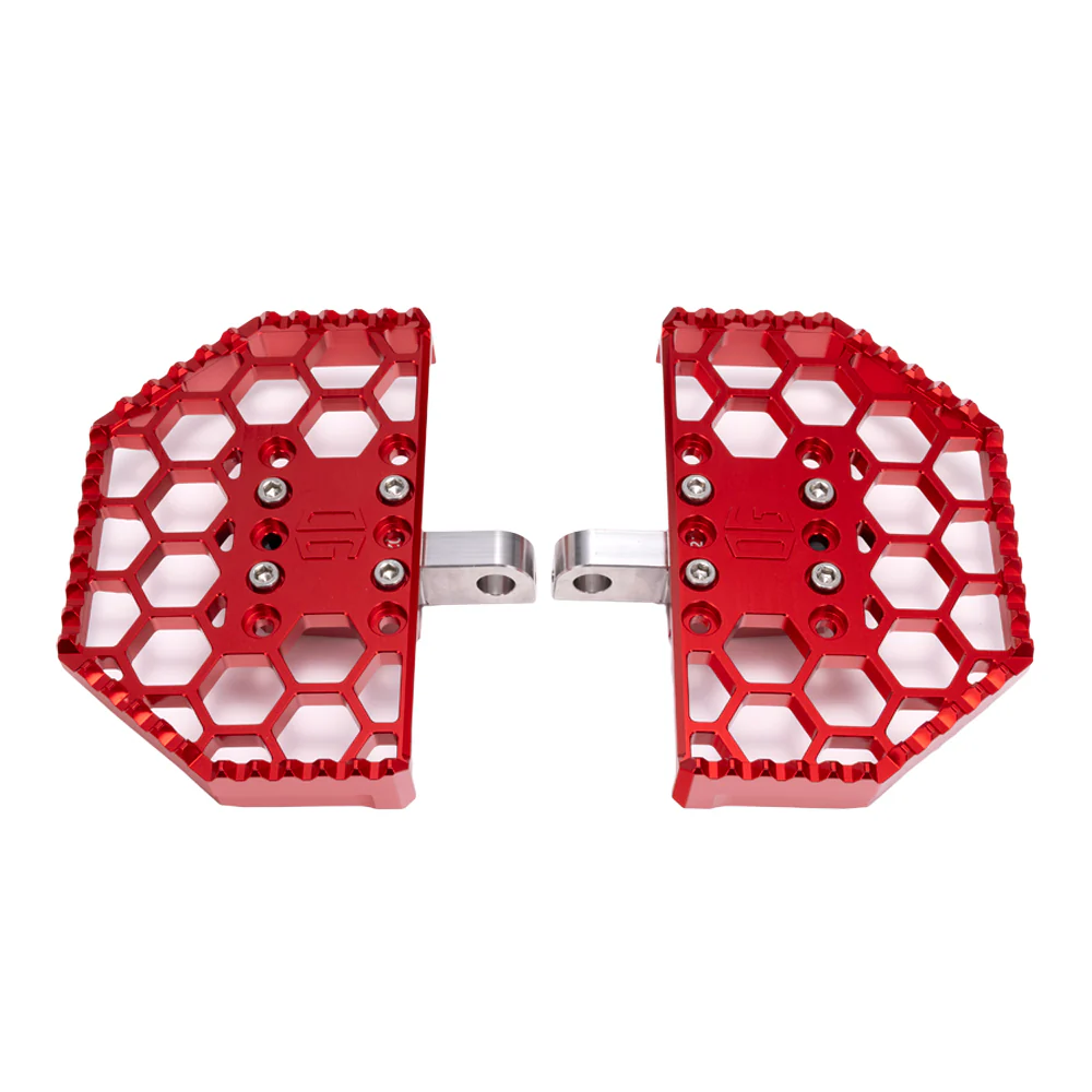 OG HoneyComp V3 Mini Floorboards Floorboards Original Garage Moto Red Dyna/FXR/XL & Bagger Passenger