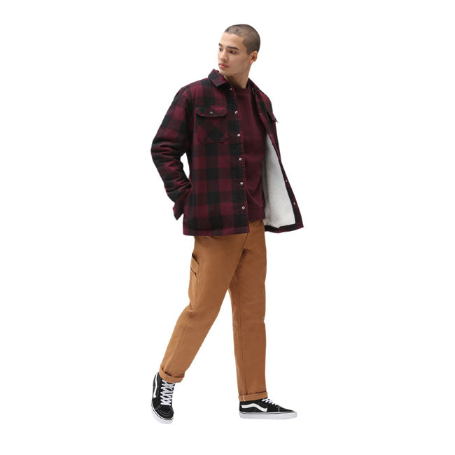 Lined Sacramento Shirt, Maroon Shirt Dickies