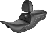 Heated Roadsofa With Driver's Backrest Seat - 99-07 Touring FLHT/FLTR (Except FLHX) Seat Saddlemen