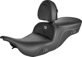 Heated Roadsofa With Driver's Backrest Seat - 99-07 Touring FLHT/FLTR (Except FLHX) Seat Saddlemen